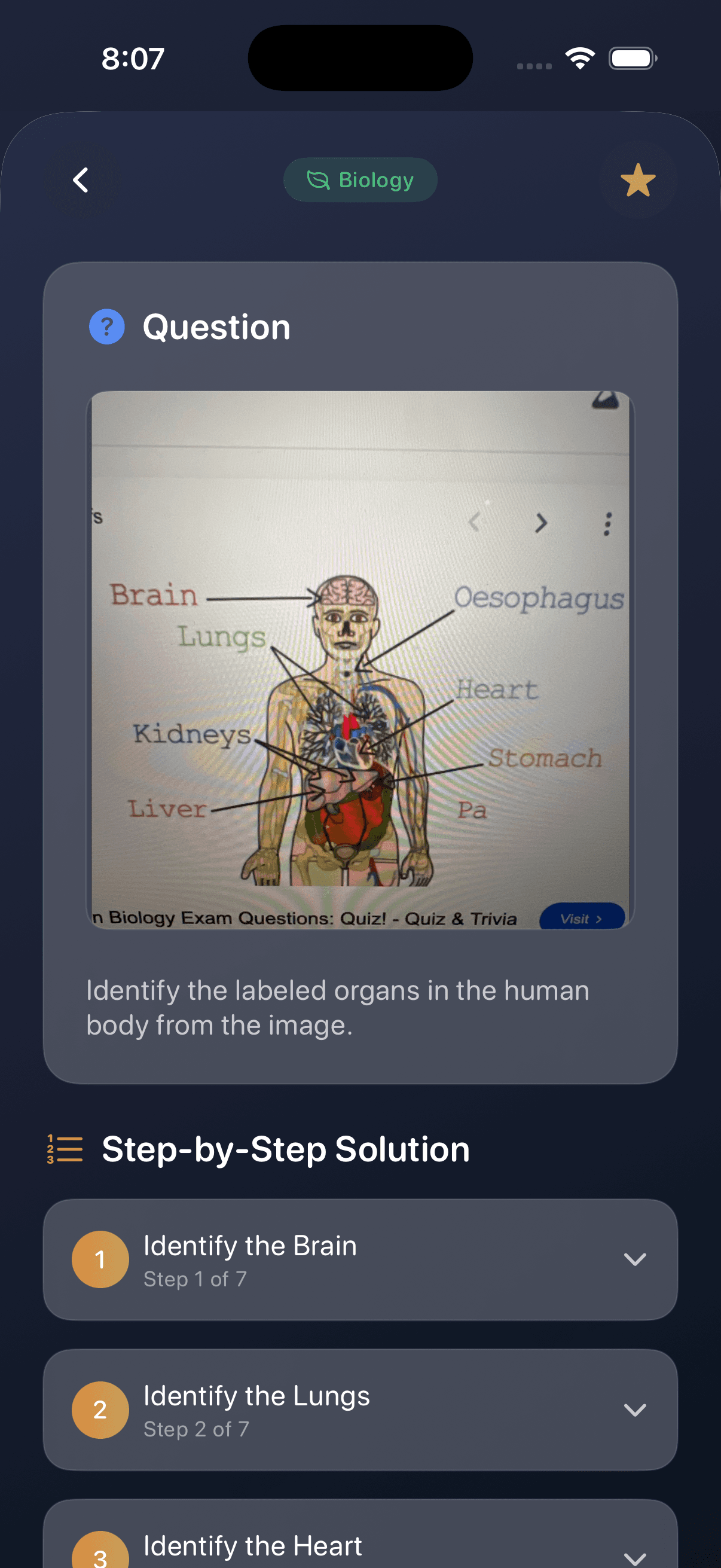 SolutionBoss showing a question with step-by-step solution